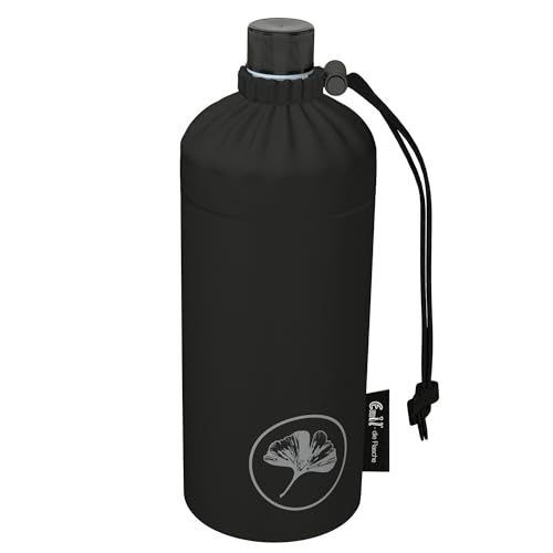 Emil Trinkflasche aus Glas für Mädchen & Jungen isolierte Glasflasche für Schule, Freizeit, Sport: Kinder & Eltern Ginkgo (0,6l) von Emil