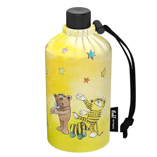 Emil Trinkflasche aus Glas für Mädchen & Jungen isolierte Glasflasche für Schule, Freizeit, Sport: Kinder & Eltern Janosch (0,3l) von Emil