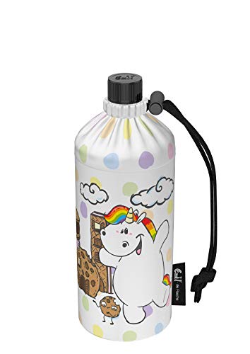 Emil Trinkflasche aus Glas für Mädchen & Jungen isolierte Glasflasche für Schule, Freizeit, Sport: Kinder & Eltern Pummel & Zebrasus© 0,4l von Emil