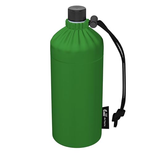Emil Trinkflasche aus Glas für Mädchen & Jungen isolierte Glasflasche für Schule, Freizeit, Sport: Kinder & Eltern Standard unisex (Green, 0,4l) von Emil