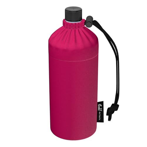 Emil Trinkflasche aus Glas für Mädchen & Jungen isolierte Glasflasche für Schule, Freizeit, Sport: Kinder & Eltern Standard unisex (Pink, 0,4l) von Emil