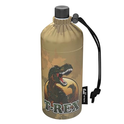 Emil Trinkflasche aus Glas für Mädchen & Jungen isolierte Glasflasche für Schule, Freizeit, Sport: Kinder & Eltern T-Rex 0,4l von Emil