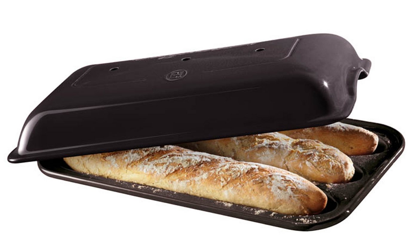 Emile Henry Brotbackform Keramik Baguette-Set Brotbackform von Emile Henry