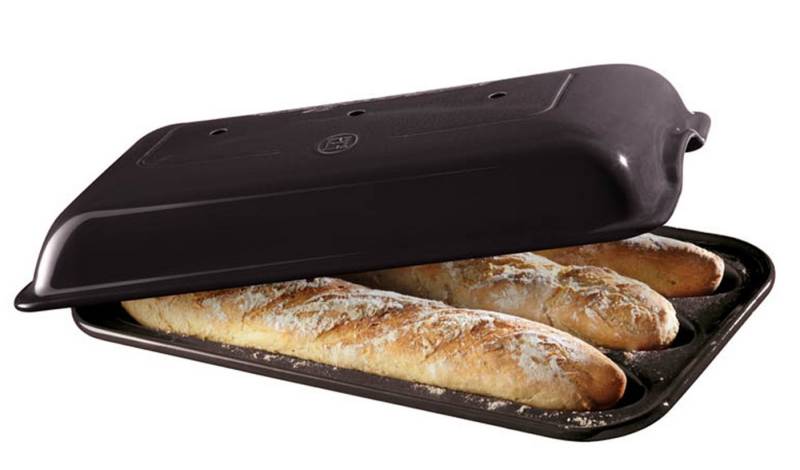 Emile Henry Brotbackform Keramik Baguette-Set Brotbackform von Emile Henry