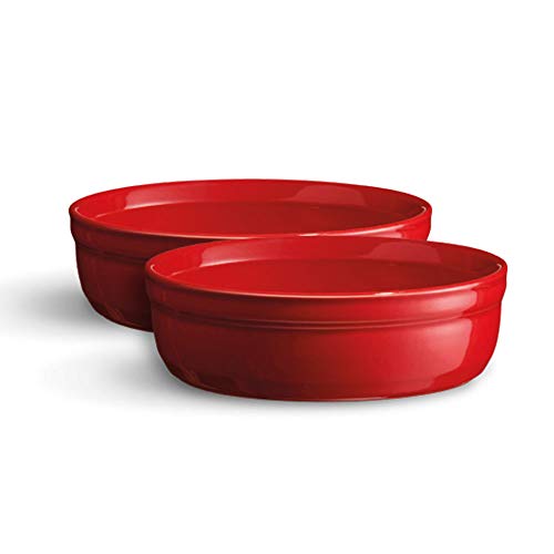 Emile Henry Crème Brûlée Ramekin Dish, Burgund, 2er-Set von Emile Henry