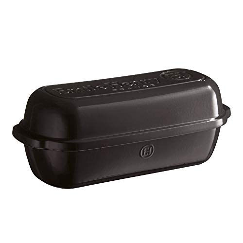 Emile Henry EH349503 Bauernbrot-Backform, Keramik, 39,5 x 16,5 x 15 cm., Keramik, Kohle, 39,5 x 16,5 x 15 cm von Emile Henry