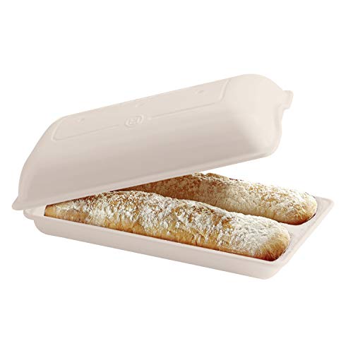 Emile Henry EH509502 Ciabatta-Brotbackform, Keramik, weiß von Emile Henry