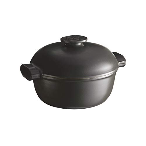 Emile Henry EH779564 Bräter, rund, Delight, Schwarz, 4 litres von Emile Henry