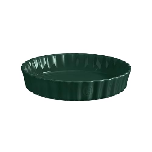 Emile Henry Kuchenform, hoch, Keramik, 28 cm, Zederngrün von Emile Henry