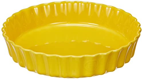 Emile Henry Provence Tortenplatte, Keramik, Gelb, 28 x 28 x 5,7 cm von Emile Henry