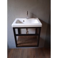 Badezimmer Mobel, Kleine Waschbecken, Waschbeckenholz, Industrie Design Kompletset von EmiliaFrameCompany