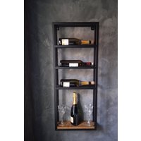 Hausbar, Flaschenregal Weinregal, Vino, Portabottiglie, Porta Vino Für Paare, Stahl Wand Weinregal, Porta von EmiliaFrameCompany