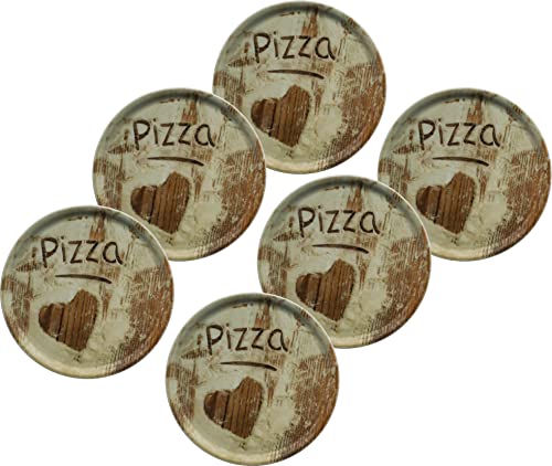 Emilja® Pizzateller Flour Porzellan Ø 33cm - Pizzateller 2er oder 6er Set - Pizza Zubehör - Gastro-Zubehör - Design Hearts von Emilja