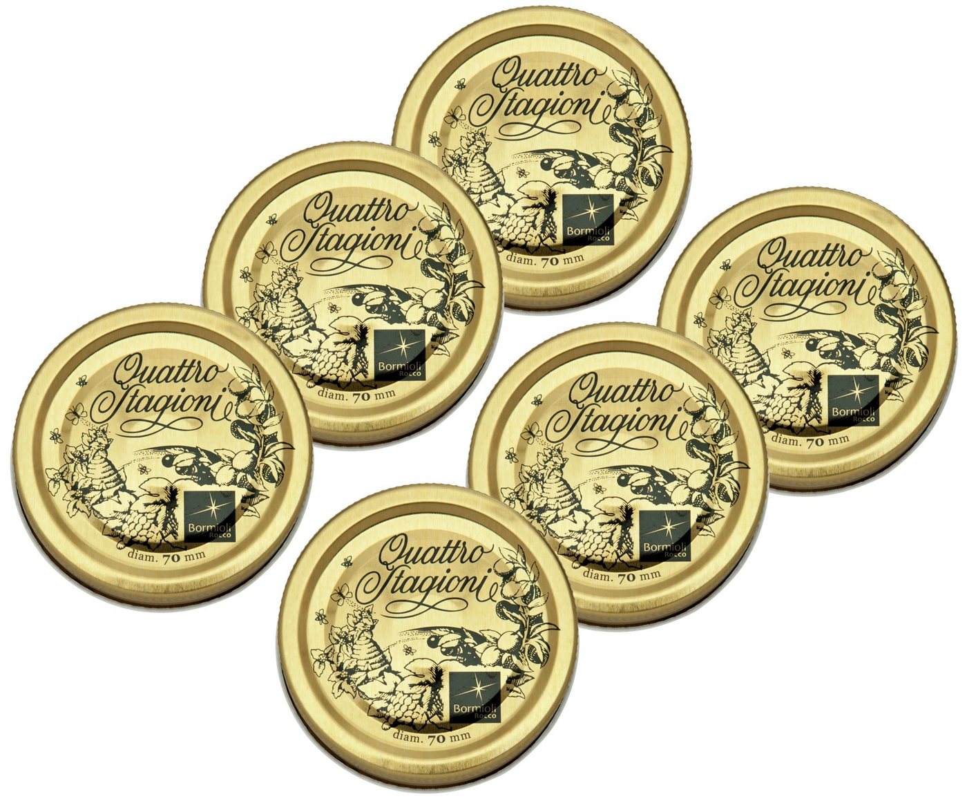 Emilja Deckel Quattro Stagioni Metall - Ersatzdeckel 70mm - 6 Stück Emilja Deckel Quattro Stagioni Metall - Ersatzdeckel 70mm - 6 Stück von Emilja