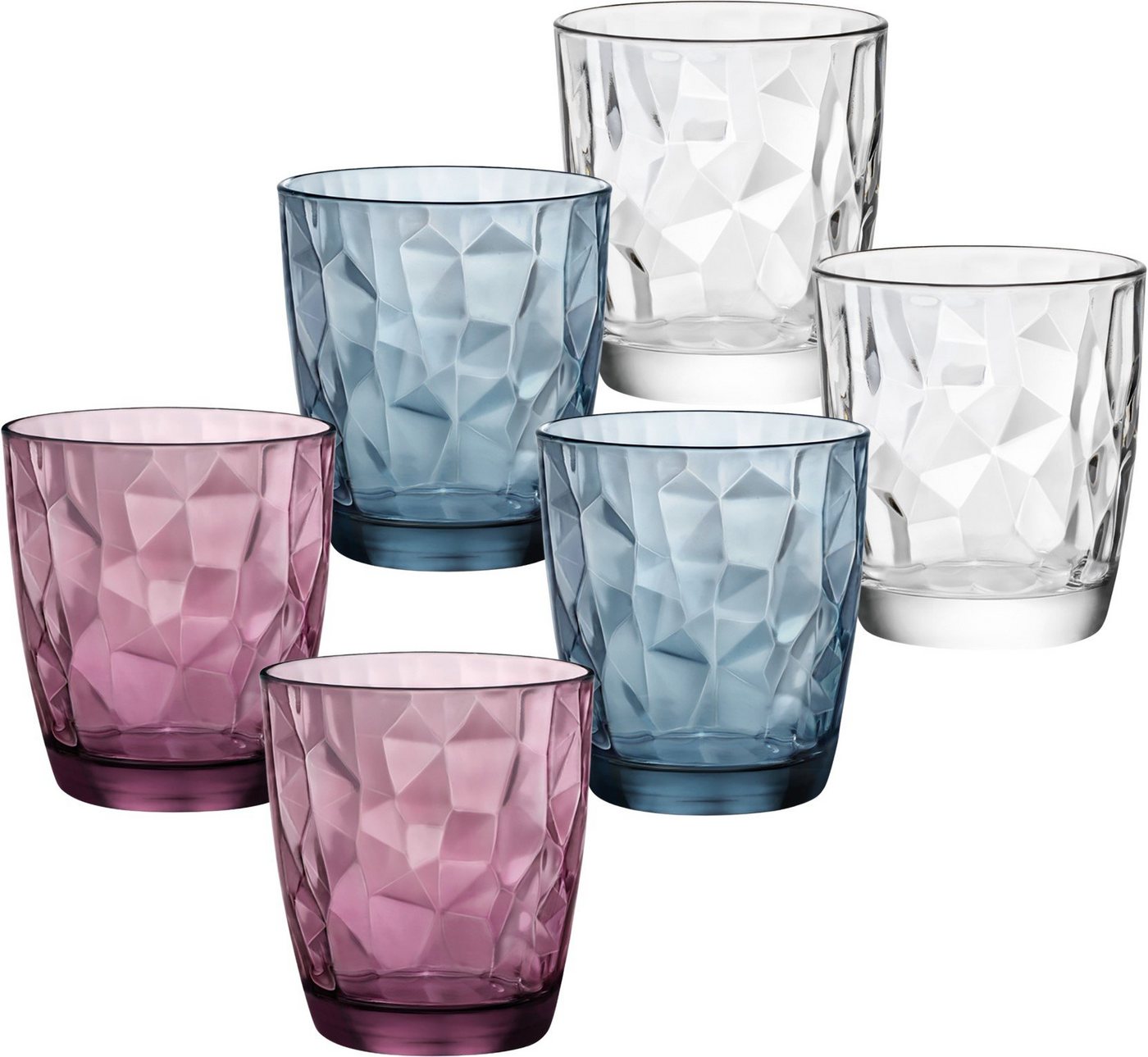 Emilja Gläser-Set Wassergläser 30,5cl Diamond farblich sortiert - 6 Stück, 6-teilig Emilja Gläser-Set Wassergläser 30,5cl Diamond farblich sortiert - 6 Stück, 6-teilig von Emilja