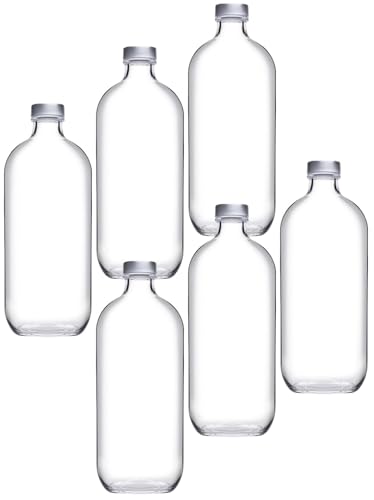 Emilja Glasflasche mit Drehverschluss 1L -6 Stück - Flasche Wasserflasche von Emilja
