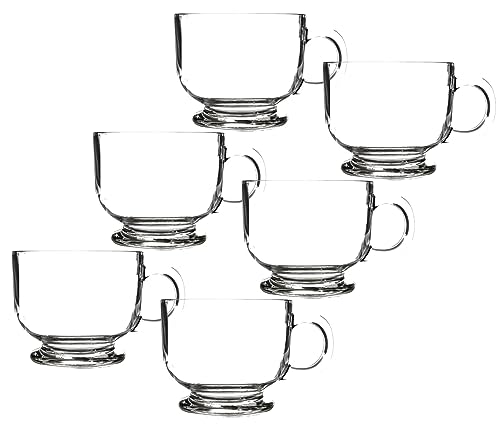 Emilja Jumbotasse 510ml Lyon - 6 Stück - aus Glas - Kaffeetasse Teetasse von Emilja