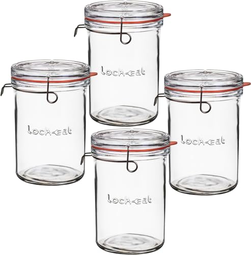 Emilja Lock-Eat Einkochglas mit Bügelverschluss 1000ml - 4 Stück von Emilja