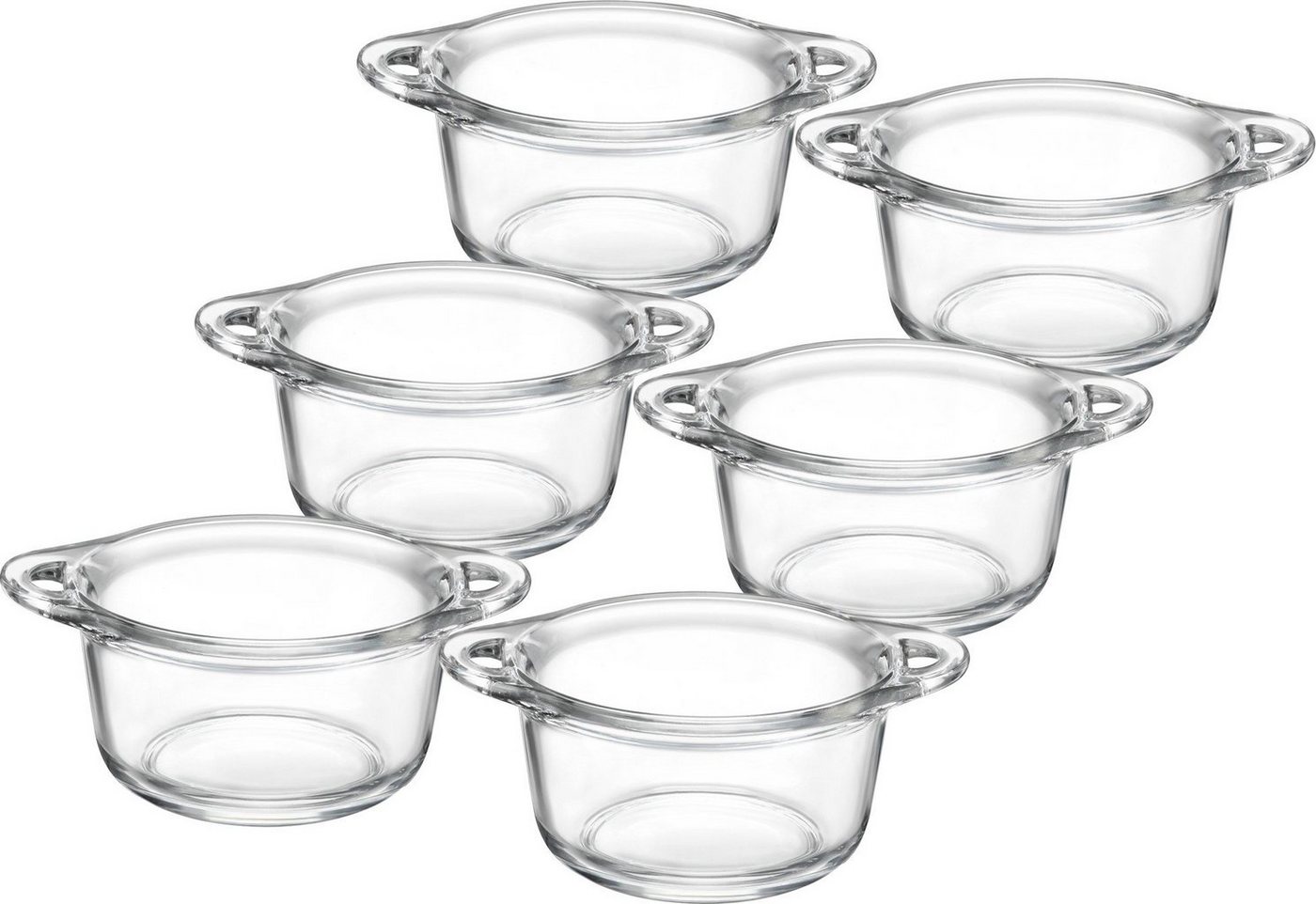 Emilja Suppenschale Suppentasse - Müslischale 50cl mit Griffen Pentolino - 6 Stück, Glas Emilja Suppenschale Suppentasse - Müslischale 50cl mit Griffen Pentolino - 6 Stück, Glas von Emilja