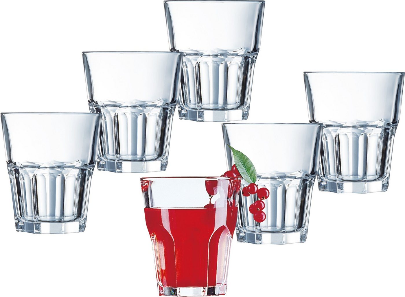 Emilja Whiskyglas Granity Glas 27cl - 6 Stück Whiskyglas Wasserglas von Emilja