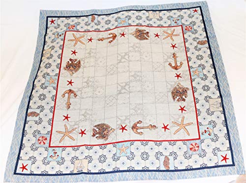 Tischset Quadrata ohne Servietten aus Stoff von Gobelin EmilyHome Art. Fish cm. 100 x 100 von Emily Home