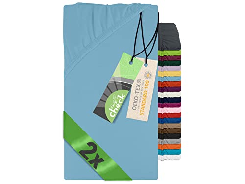 Emily´s Check 2er-Pack Spannbettlaken für Beistellbett - Wiege - Stubenwaagen 1493.2123, 40 x 80 cm, bleu von Emily´s Check