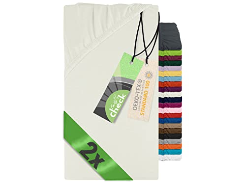 Emily´s Check 2er-Pack Spannbettlaken für Lauf-, Krabbelgitter und Reisebett 1493.2123, 75 x 100 cm, Creme von Emily´s Check