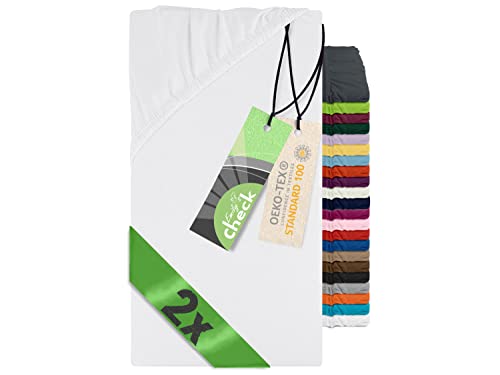 Emily´s Check 2er-Pack Spannbettlaken für für Beistellbett - Wiege - Stubenwaagen 1493.2123, 40 x 80 cm, weiß von Emily´s Check