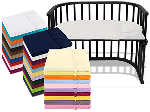 Emily´s Check Kinder Jersey Spannbetttuch für Beistellbett und Wiege 1476.2098, ca. 40 x 80 cm, weiß von Emily´s Check