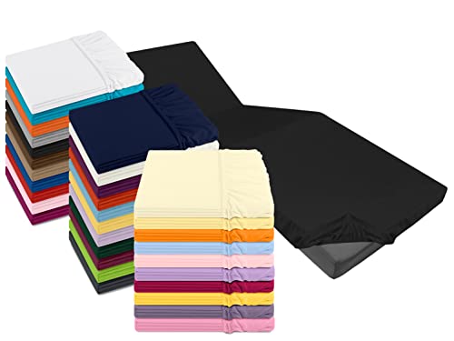 Emily´s Check Kinder Jersey Spannbetttuch für Beistellbett und Wiege 1476.2098, ca. 80 x 190 cm, schwarz von Emily´s Check