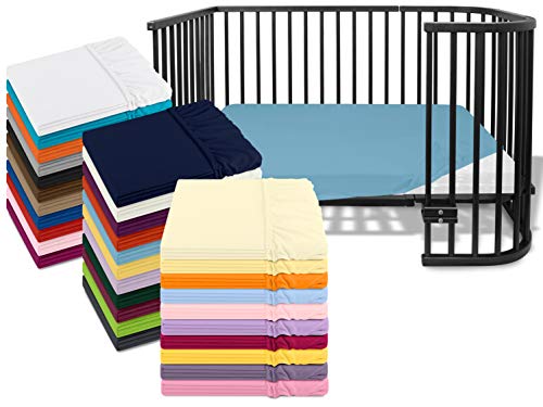 Emily´s Check Kinder Jersey Spannbetttuch für Kinder- und Babybetten 1476.2098, ca. 70 x 140 cm, bleu von Emily´s Check