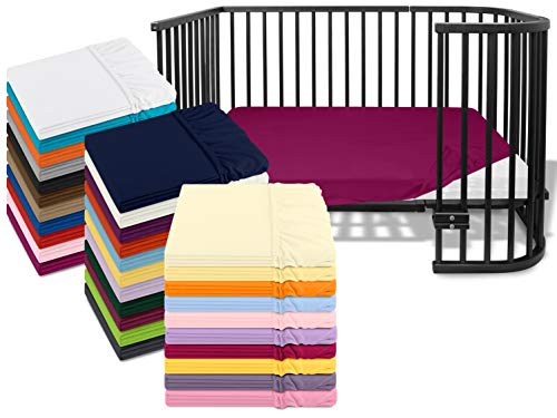 Emily´s Check Kinder Jersey Spannbetttuch für Kinder- und Babybetten 1476.2098, ca. 70 x 140 cm, pink von Emily´s Check