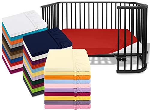 Emily´s Check Kinder Jersey Spannbetttuch für Kinder- und Babybetten 1476.2098, ca. 70 x 140 cm, rot von Emily´s Check