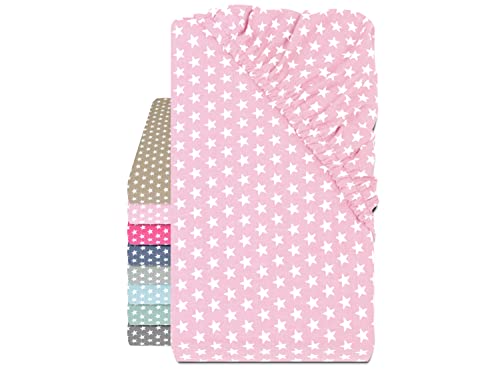 Emily´s Check Baumwolle Spannbettlaken - Sternen im Alloverdesign 445.511, 70 x 140-150 cm, rosa von Emily´s Check