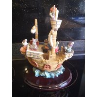 Vintage Resin Figur Von Mäusen An Bord Eines Piratenschiffes. Sehr Selten von EmilysPruck