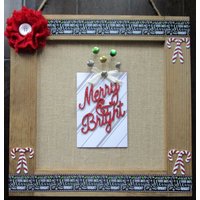 Weihnachtszuckerstange Pinnwand, Sackleinen Fröhlich & Hell Dekor Weihnachtszuckerstange Pinnwand, Sackleinen Fröhlich & Hell Dekor von EmilysScrapbooking