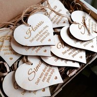 Personalisierte Gravierte Birkensperrholz 10 cm, 8 cm Und 4 Holz Herz Andenken Wohnkultur Hängende Dekoration Mit Schnur Inklusive, Wählen Sie Worte von EmilysShed92