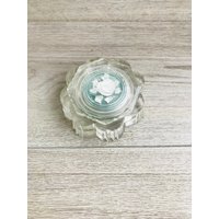 Vintage Kleine Plexiglas Dose Mit Deckel Rund Klar Kunststoff Box Weißer Rose Blumen Muster Transparent Behälter Schmuckkästchen von EmirDecorVintage