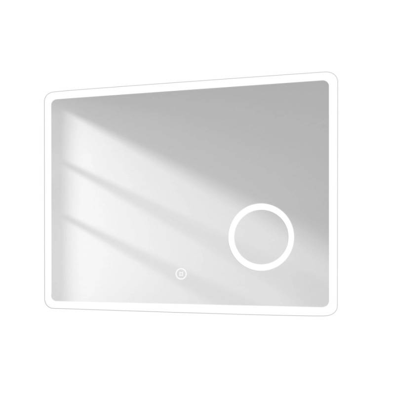 Emke Badspiegel mit 3-fache Vergrößerung 80 x 60 cm LED Badspiegel mit Beleuchtung Kaltweißes Licht Touch von Emke