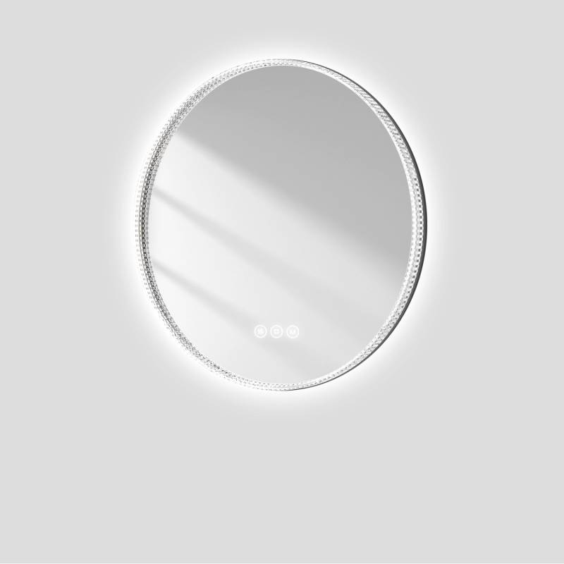 Emke 60 cm LED Badezimmerspiegel 3 Lichtfarben Acryl Rahmen Schwarzer Rand Spiegel Antibeschlage Dimmbar Memory-Funktion von Emke