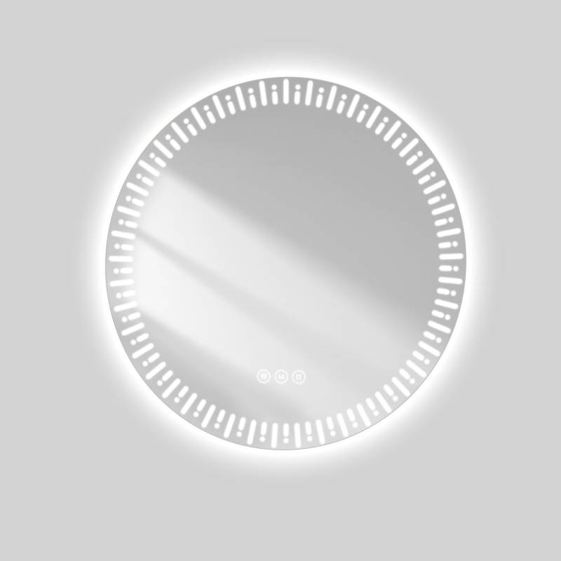 Emke Rund Badspiegel mit Beleuchtung 70 cm LED Spiegel mit Beschlagfrei Dimmbar 3 Lichtfarbe Touchschalter von Emke