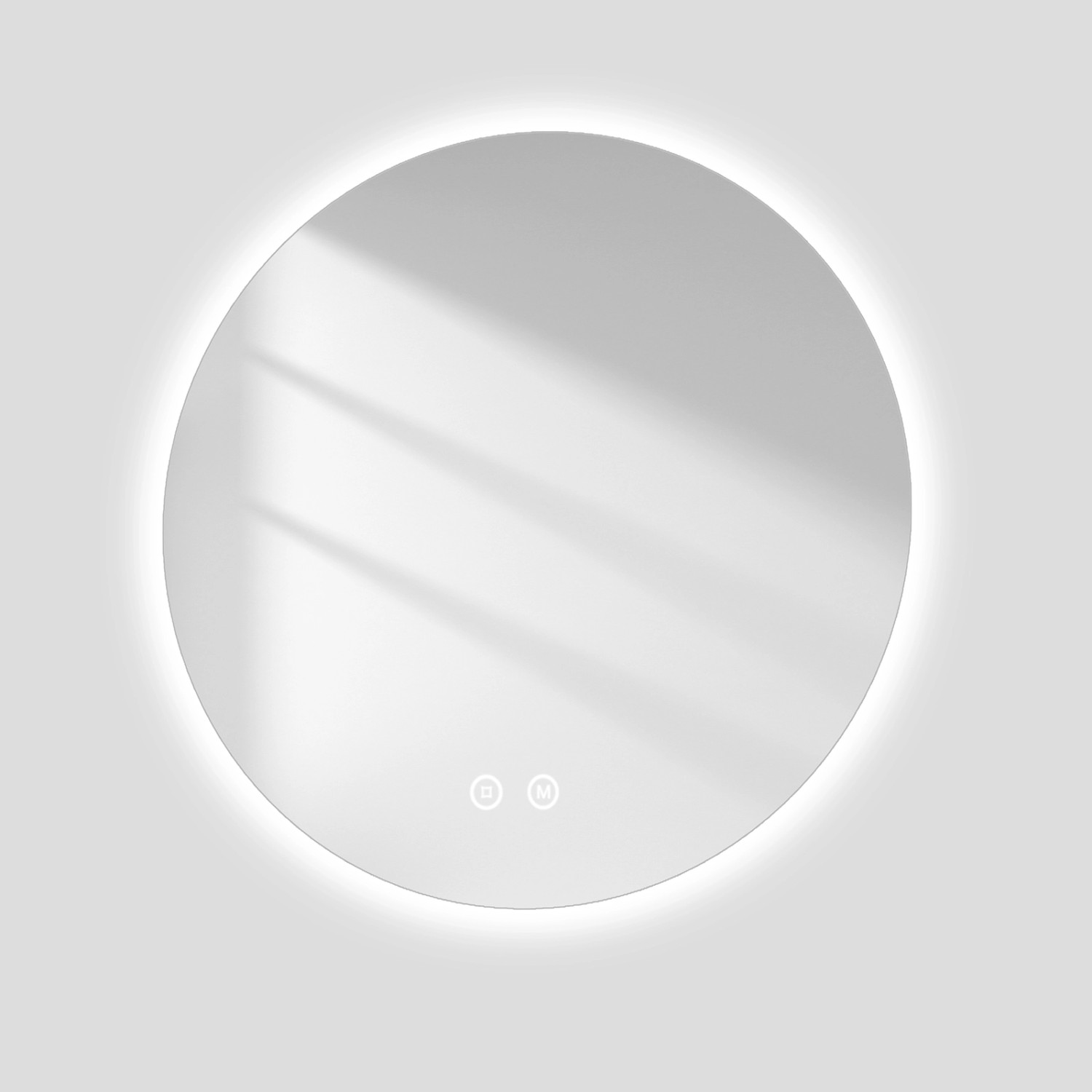Emke Rund Spiegel 60cm Rahmenloser LED Badezimmerspiegel mit Touchschalter 3 Dimmbare Lichtfarben von Emke