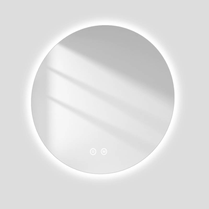 Emke Rund Spiegel 60cm Rahmenloser LED Badezimmerspiegel mit Touchschalter 3 Dimmbare Lichtfarben von Emke