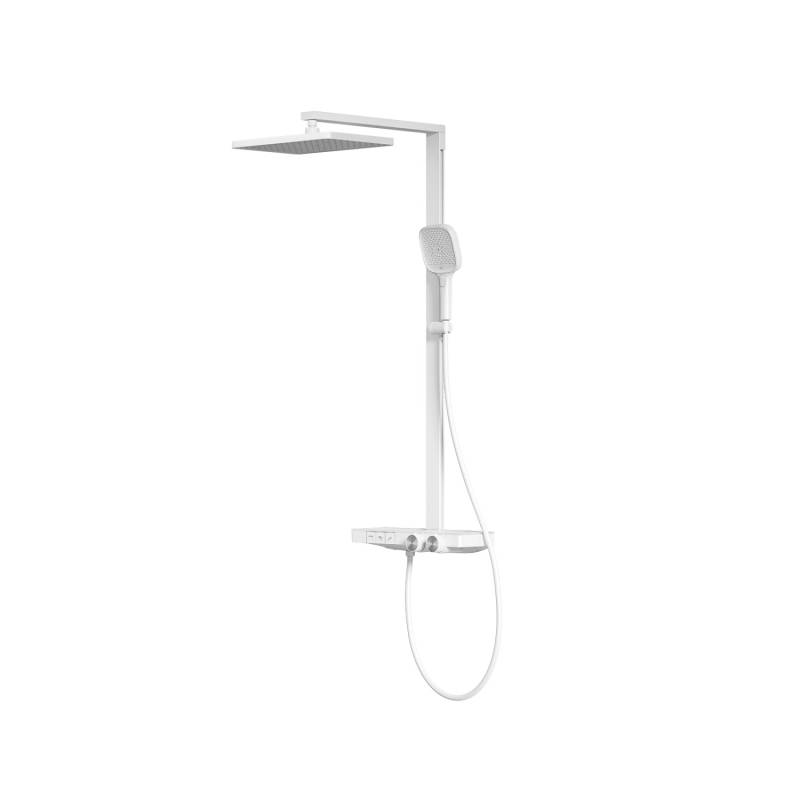 Emke Duschsystem mit Thermostat 36x24 cm Regenduschkopf Mattweiß 4-Strahl Handbrause Emke Duschsystem mit Thermostat 36x24 cm Regenduschkopf Mattweiß 4-Strahl Handbrause von Emke