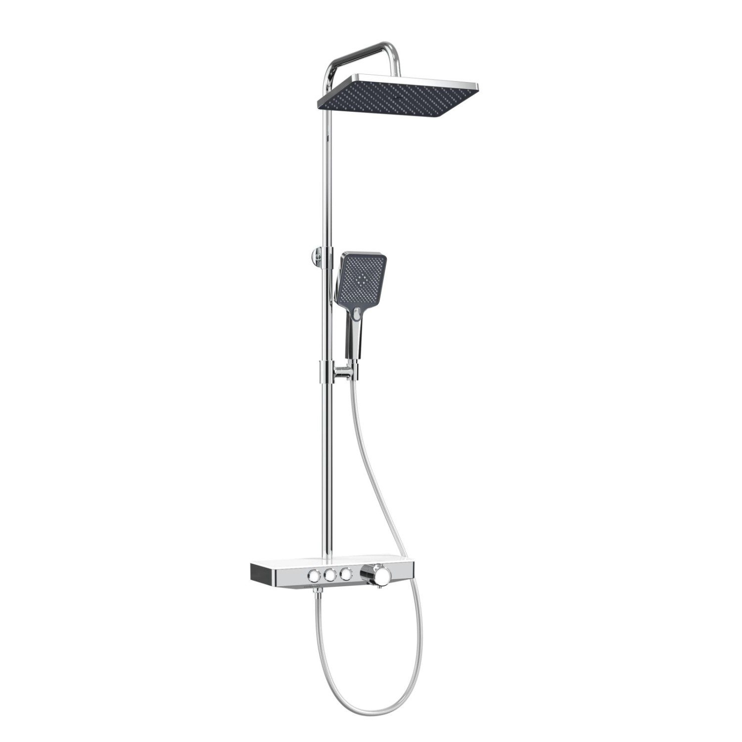 Emke Duschsystem mit Thermostat Glasablage Handbrause 3 Strahlarten Regendusche Chrom Emke Duschsystem mit Thermostat Glasablage Handbrause 3 Strahlarten Regendusche Chrom von Emke