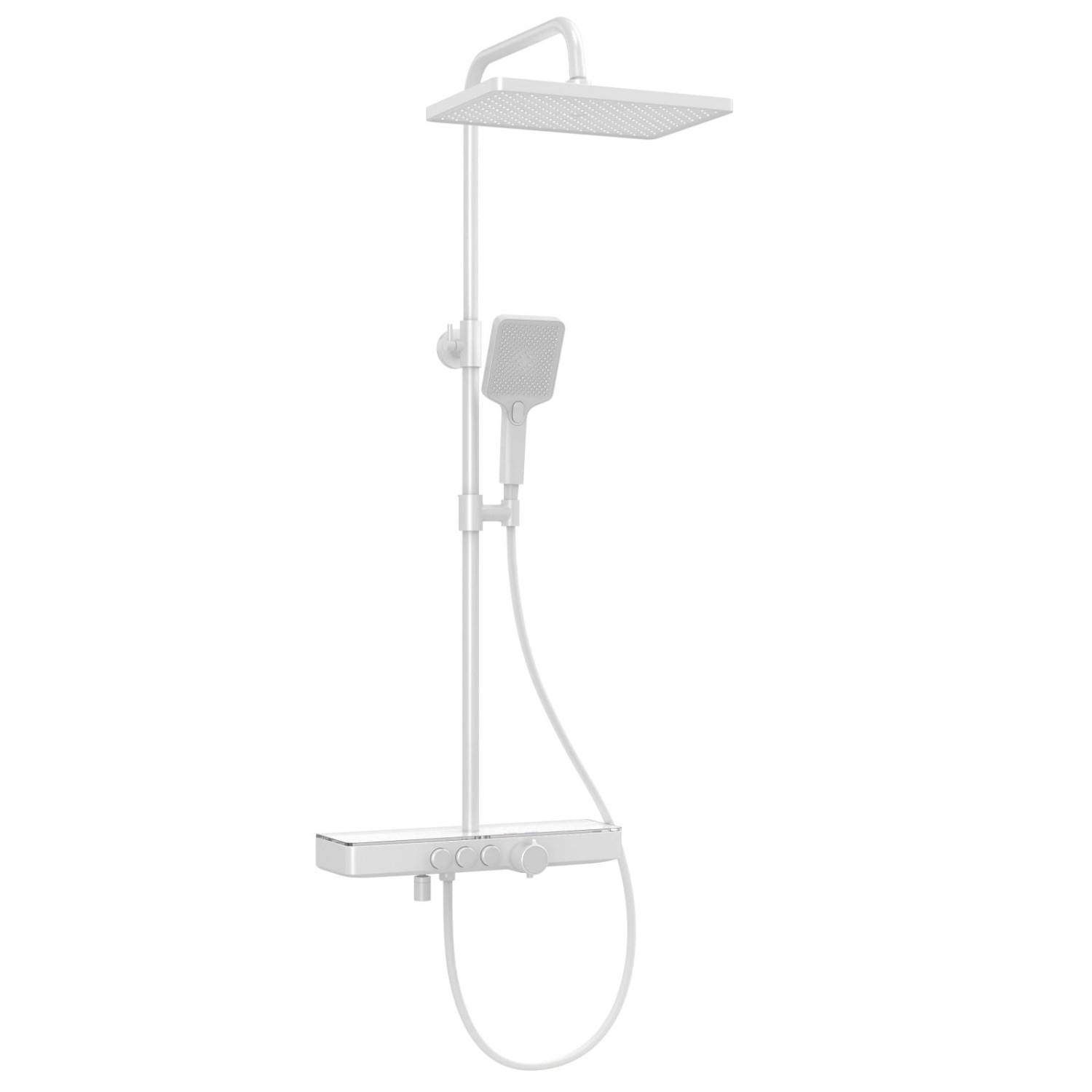 Emke Duschsystem mit Thermostat Weiß Duschgarnitur mit Regendusche Handbrause mit 3 Strahlarten und Regenbrause von Emke