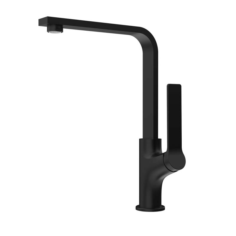 Emke Küchenarmatur Schwarz Matt im Ultradünnen Design 30x22x10 cm Küchenarmatur Drehbar Wasserhahn von Emke