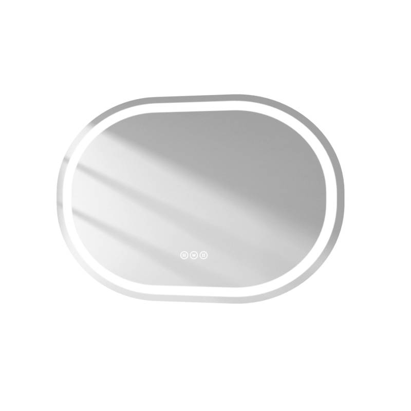 Emke Oval Spiegel 80 x 60 cm Badspiegel mit Beschlagfrei Badezimmerspiegel 3 Dimmbare Lichtfarben von Emke