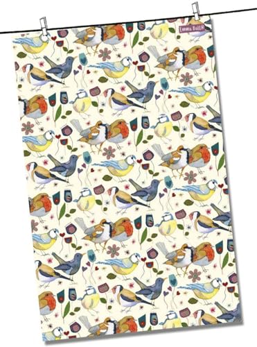 Emma Ball Cotton Tea Towel Stitched Birdies von Emma Ball