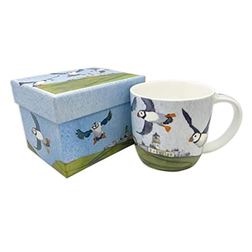 Tasse, fliegende Papageien, feines Porzellan, 350 ml, Emma Ball von Emma Ball